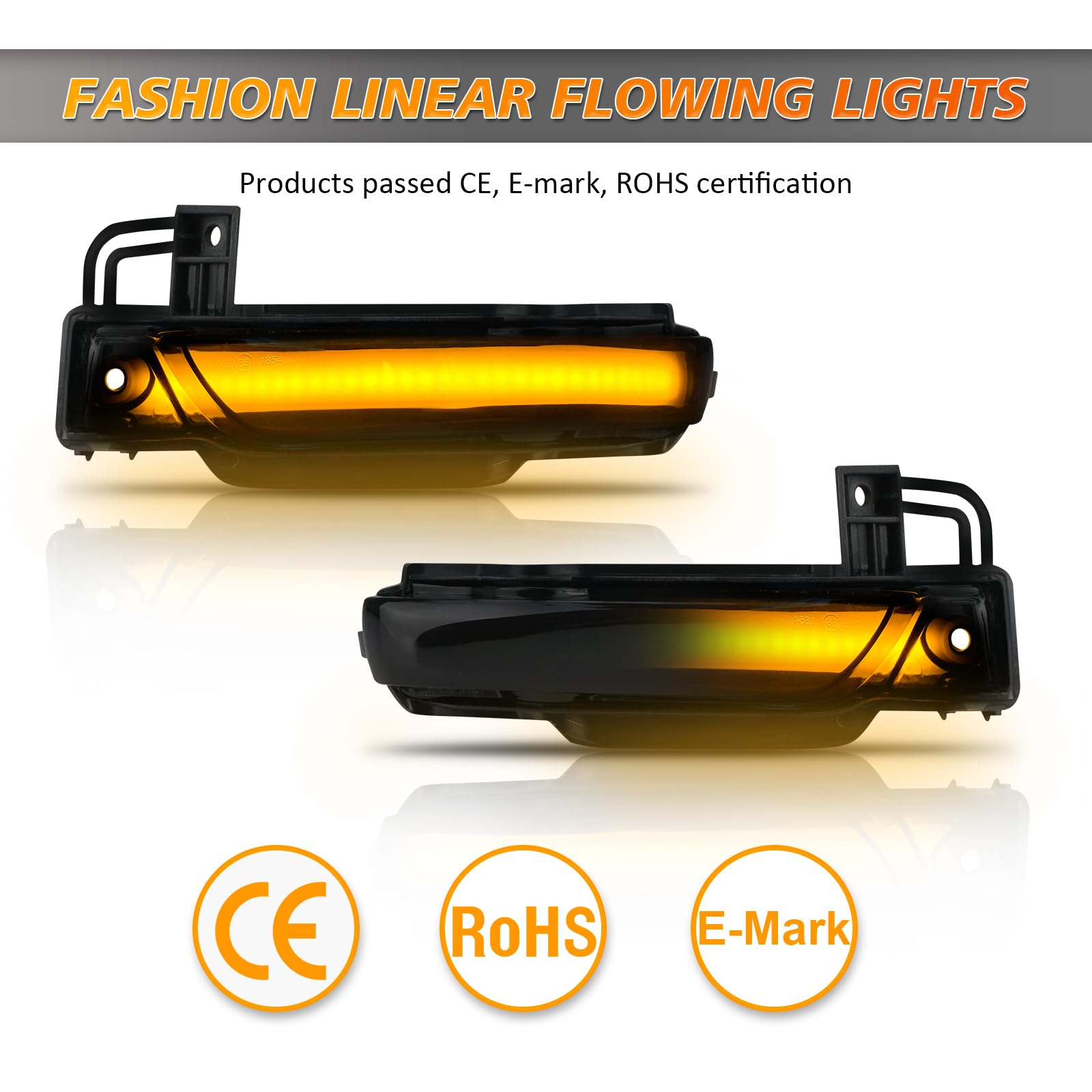 D-Lumina 2 pezzi luci LED per indicatori di direzione dinamici per specchietto laterale, indicatori di direzione sequenziali, Compatibile con Jeep grand cherokee 2011-2020