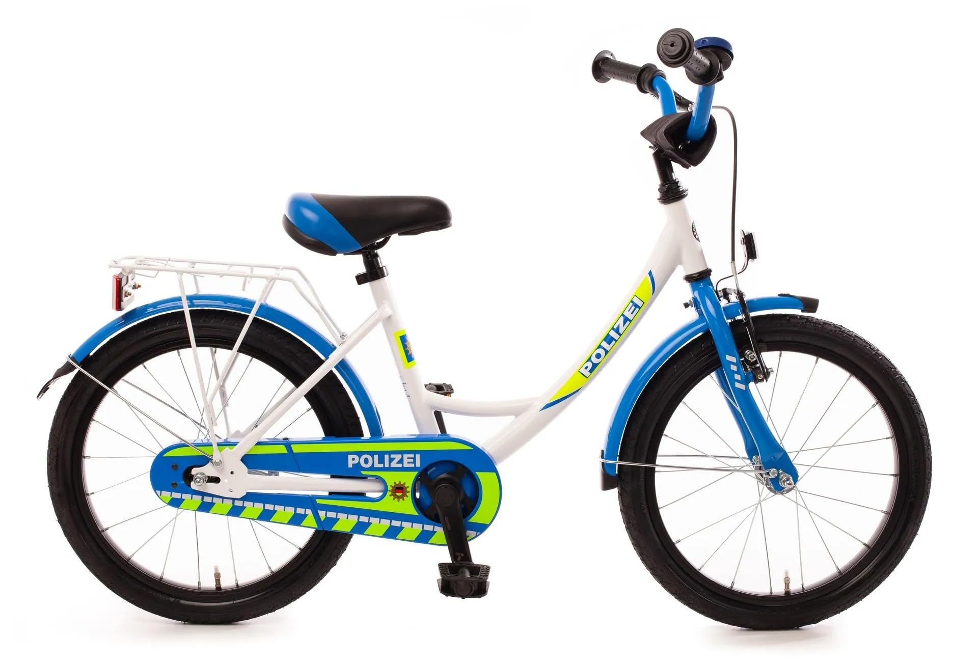 BACHTENKIRCH Kinderfahrrad POLIZEI kristall-weiß/blau/neon