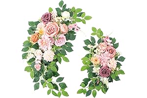 Bejeweled Beguiling Botanical Backdrop: Artificial Floral Arch Embrace