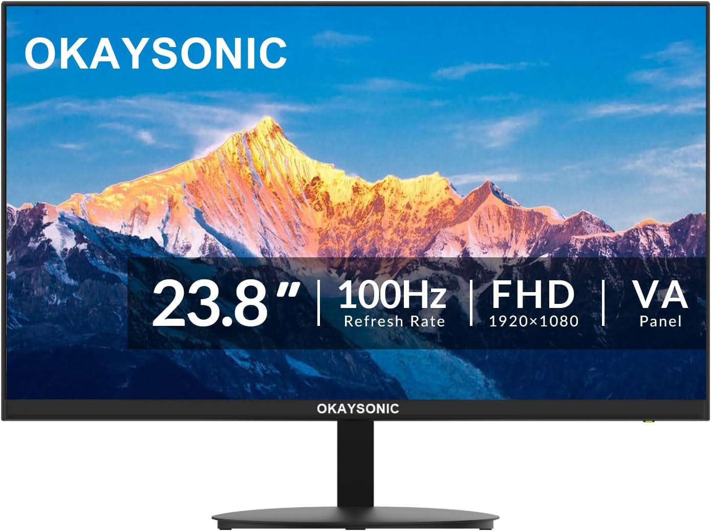 24" FHD Office Monitor 100Hz Refresh Rate 1ms Response AMD FreeSync Frameless Built-in Speakers Eye Care