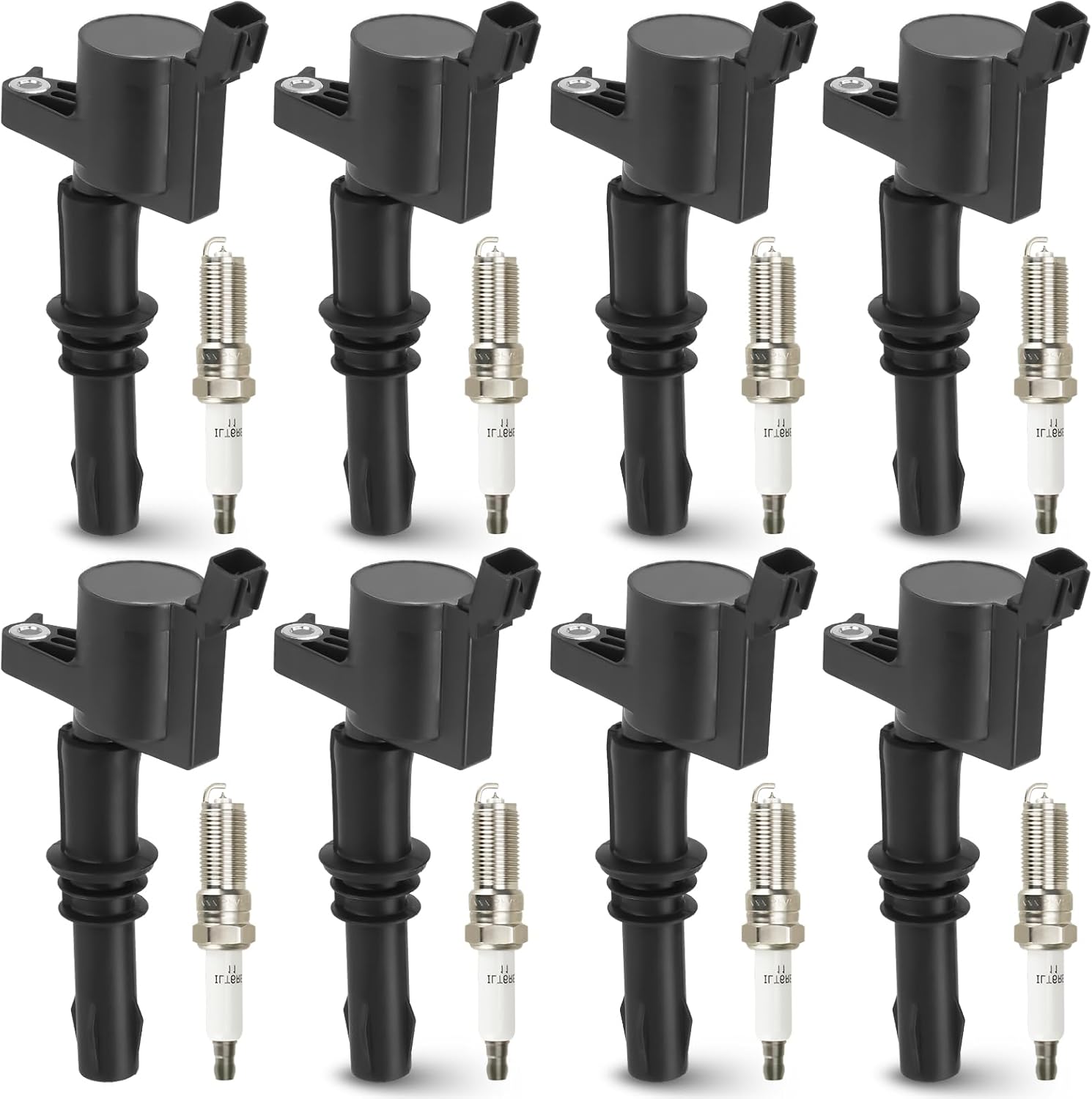8PCS Ignition Coil Pack and 8PCS Iridium Spark Plugs Compatible with Ford Expedition F-150 F250 F350 Super Duty Lincoln Navigator Mark LT 5.4L 6.8L V8 V10, C1541 DG511, Blue