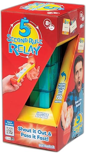 5 Second Rule Relé Juego de fiesta familiar Bastón de relé electrónico Grítalo y pásalo rápido! para 2 o más jugadores, para niños a partir de 8