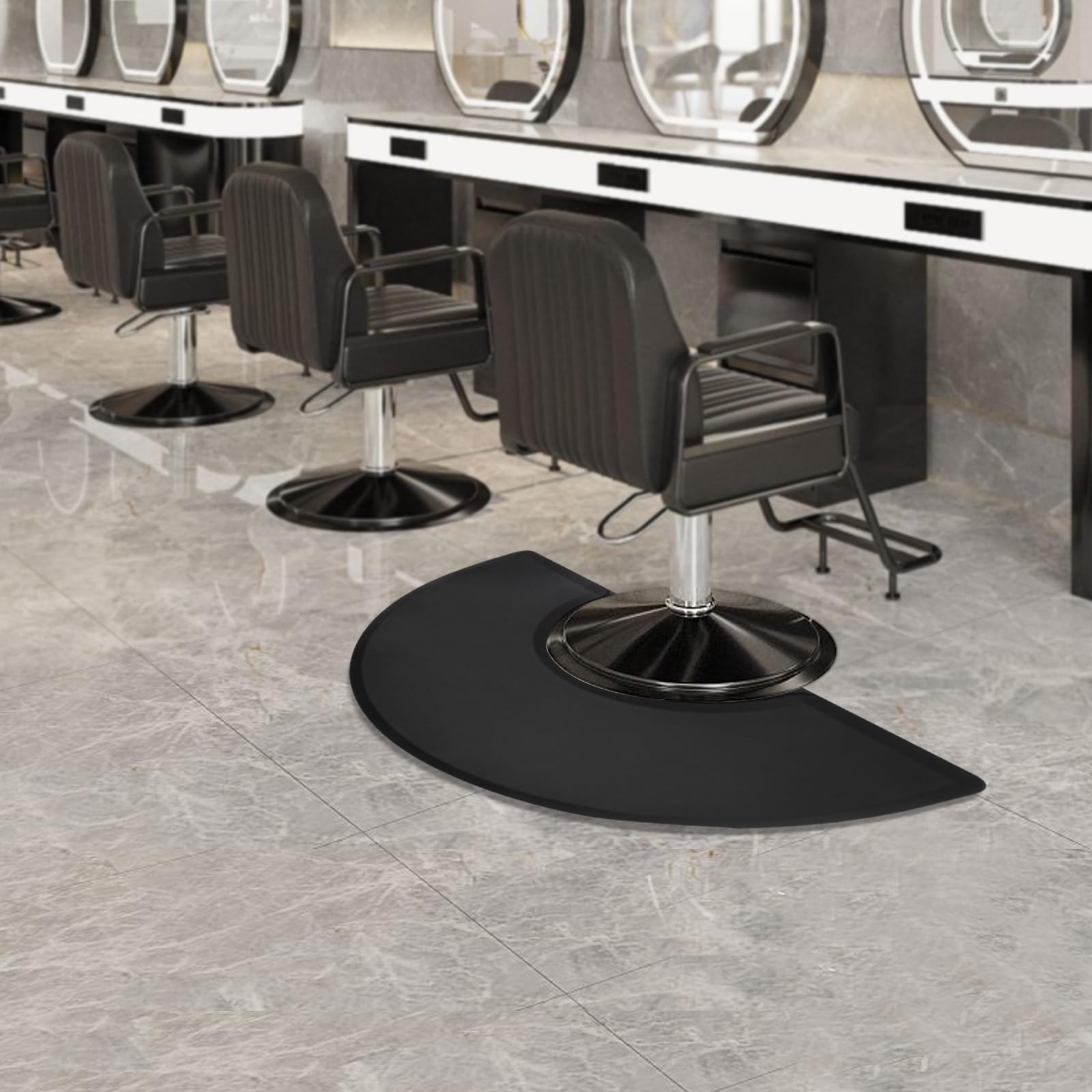 90 x 150 cm Salon Floor Matte Antifatiga Salonmatte Peluquería Sillas Base Redonda Estilistas de Cabello Alfombras Belleza 18 mm de Espesor Cómoda Alfombra para Salón y Peluquería