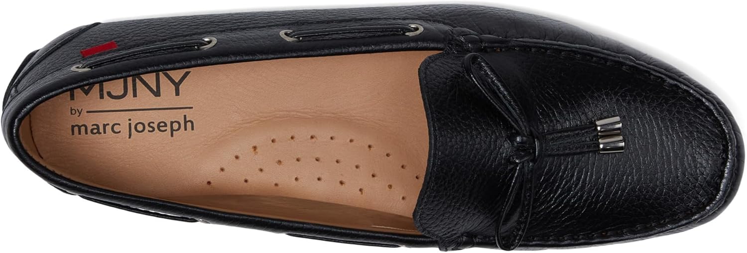 Marc Joseph New York Women's Riverview Loafer, Black Grainy, 5