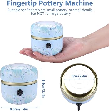 Toolly Electric Mini Pottery Wheel, Small Pottery Wheel, Adjustable Speed Pottery Wheel Forming Machine with Tray