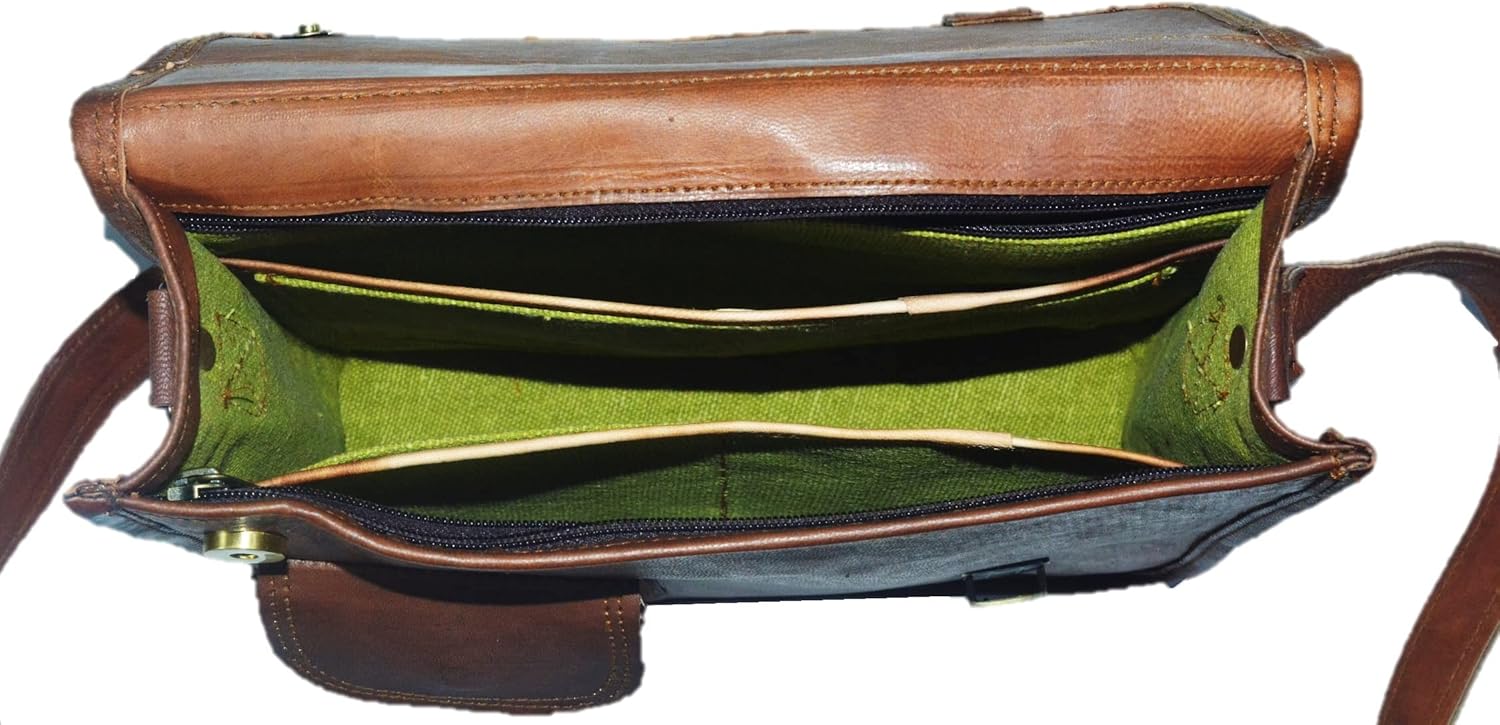 URBAN DEZIRE Men's Genuine Leather Small Briefcase Messenger Satchel Ipad Tab Tablet Bag 11 compatible with Apple product - Image 5