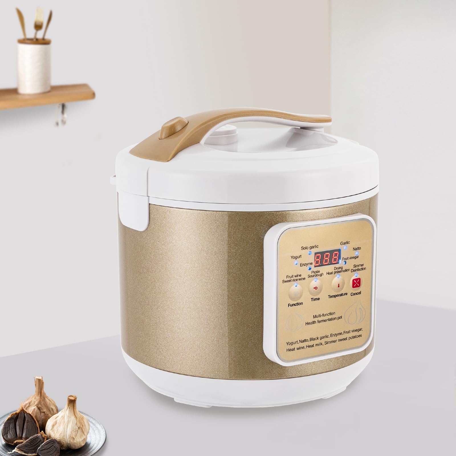 Fermentator czarnego czosnku, 6 l, urządzenie do fermentacji czarnego czosnku, automatyczne inteligentne pudełko fermentacyjne, do produkcji jogurtu, natto/wina ryżowego itp