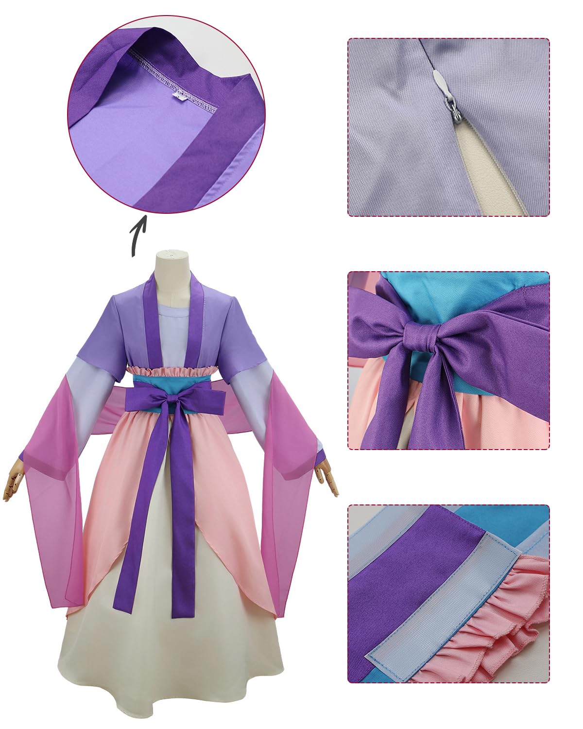 CR ROLECOS Maomao Cosplay Costume Hanfu Costume Women's Outfits Anime Halloween Suits Purple M, Purple-maomao - Image 2