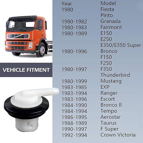 Miniatura 5 de Kit de válvula de ventilación y ojales, compatible con Ford 1980-1996 F150 F250 F350Jeep Wrangler CherokeeGrand CherokeeDodge Ram Van, reemplaza