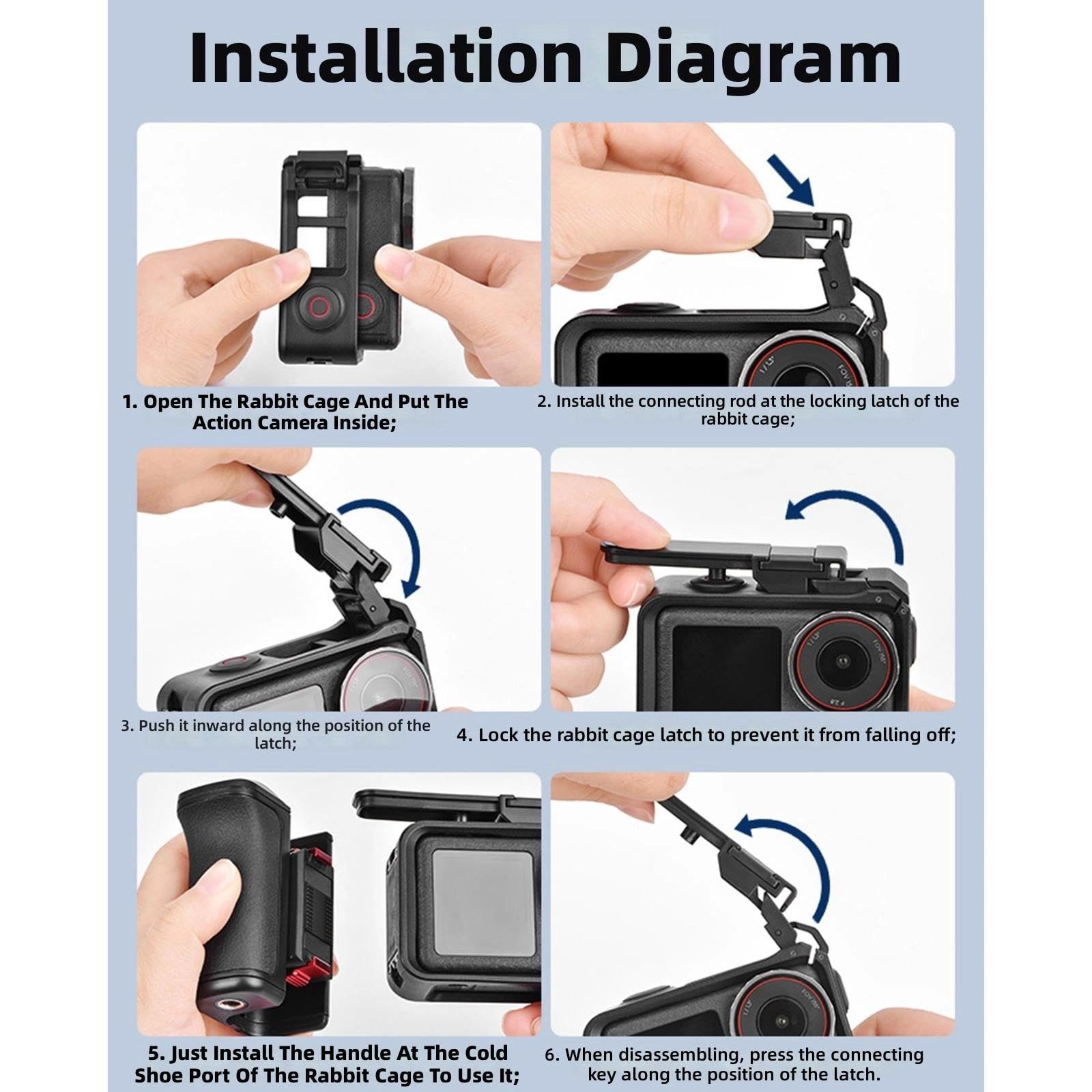 Street Photography Action Camera Impugnatura magnetica per Action 4/3 Ergonomico Comfort Cage Quick Release Magnetic Grip