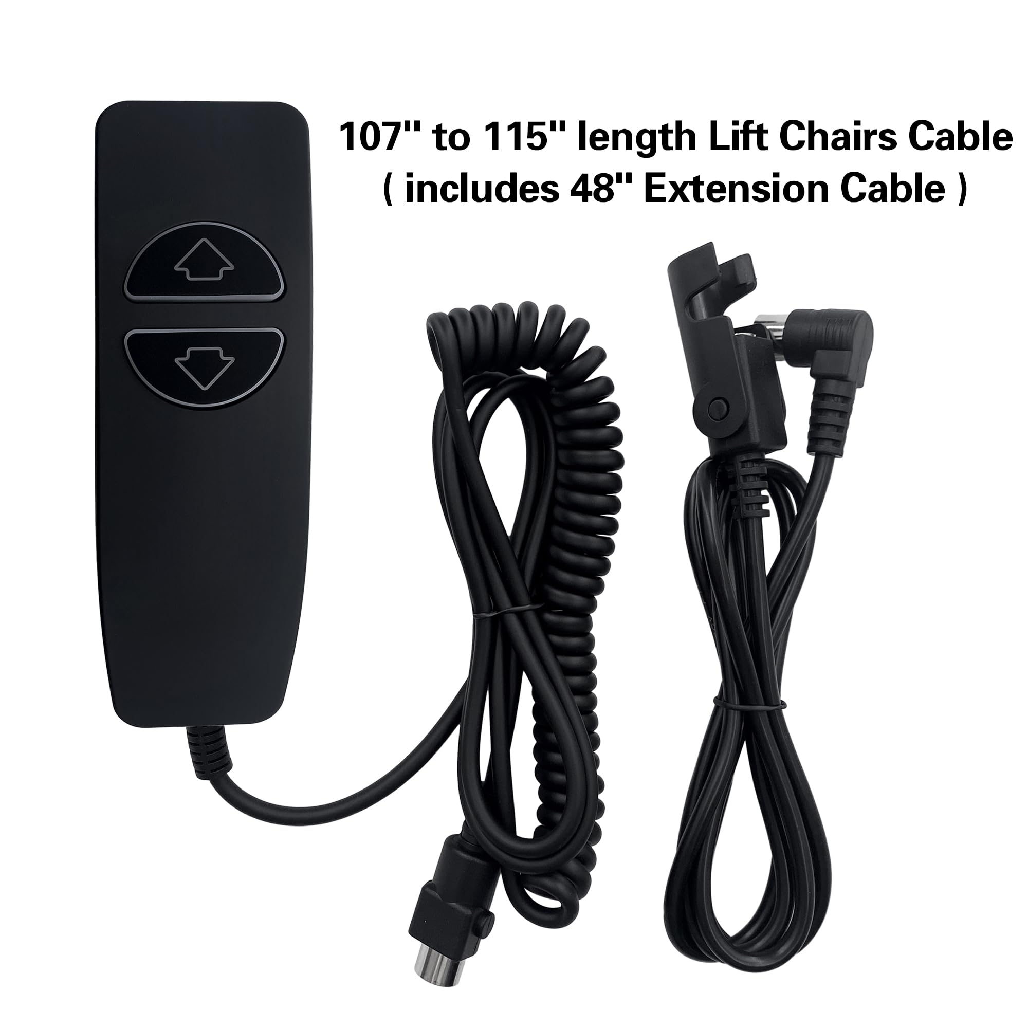 Kariwust Black 2 Button 5 Pin Prong Hand Control Handset Remote with Backlight for Lift Chairs Power Recliner