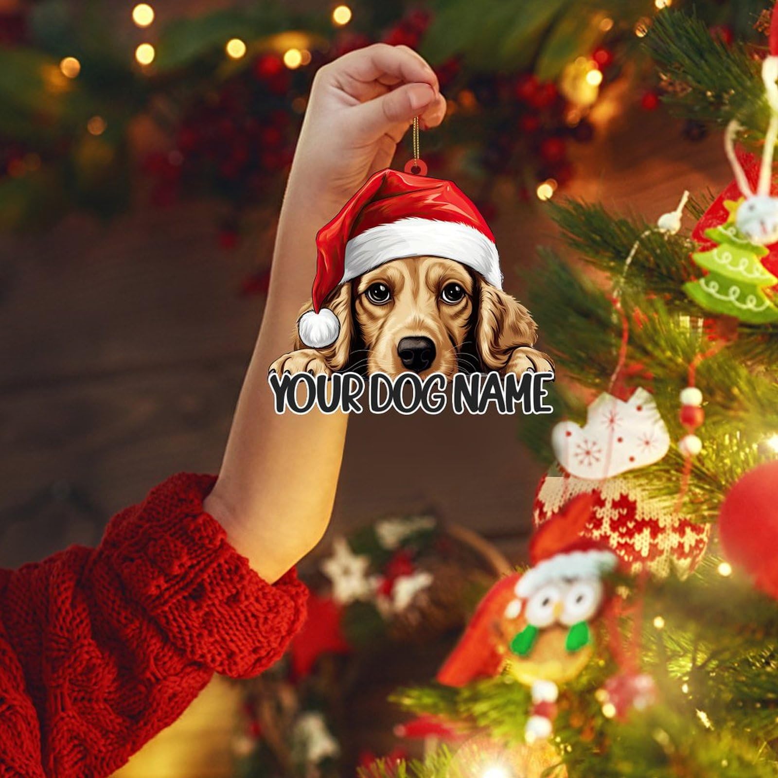Ornamenti Da Appendere In Acrilico A Forma Di Cane Di Natale, Decorazione Per Albero Di Natale, Piccolo Ciondolo, Grazioso Ornamento Per Albero Di Natale, GTv303 (C, Taglia Unica