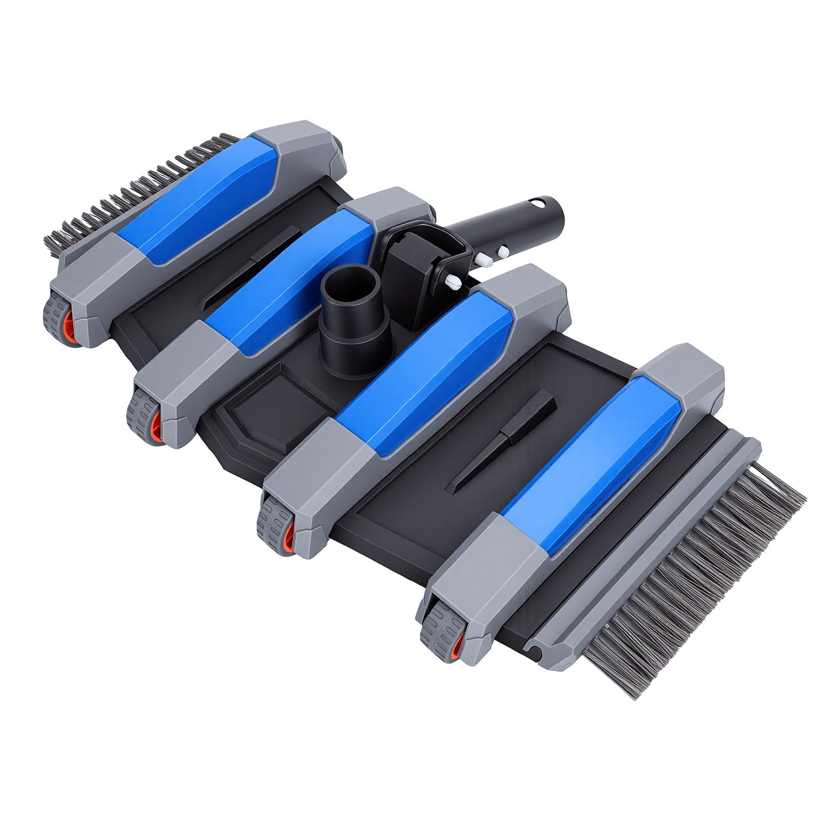 Asixxsix Cabezal de Aspiradora para Piscina, Limpiador Pesado de 14 Pulgadas con Cepillos Laterales Inferiores, Ruedas Giratorias, para Piscinas Enterradas sobre el Suelo