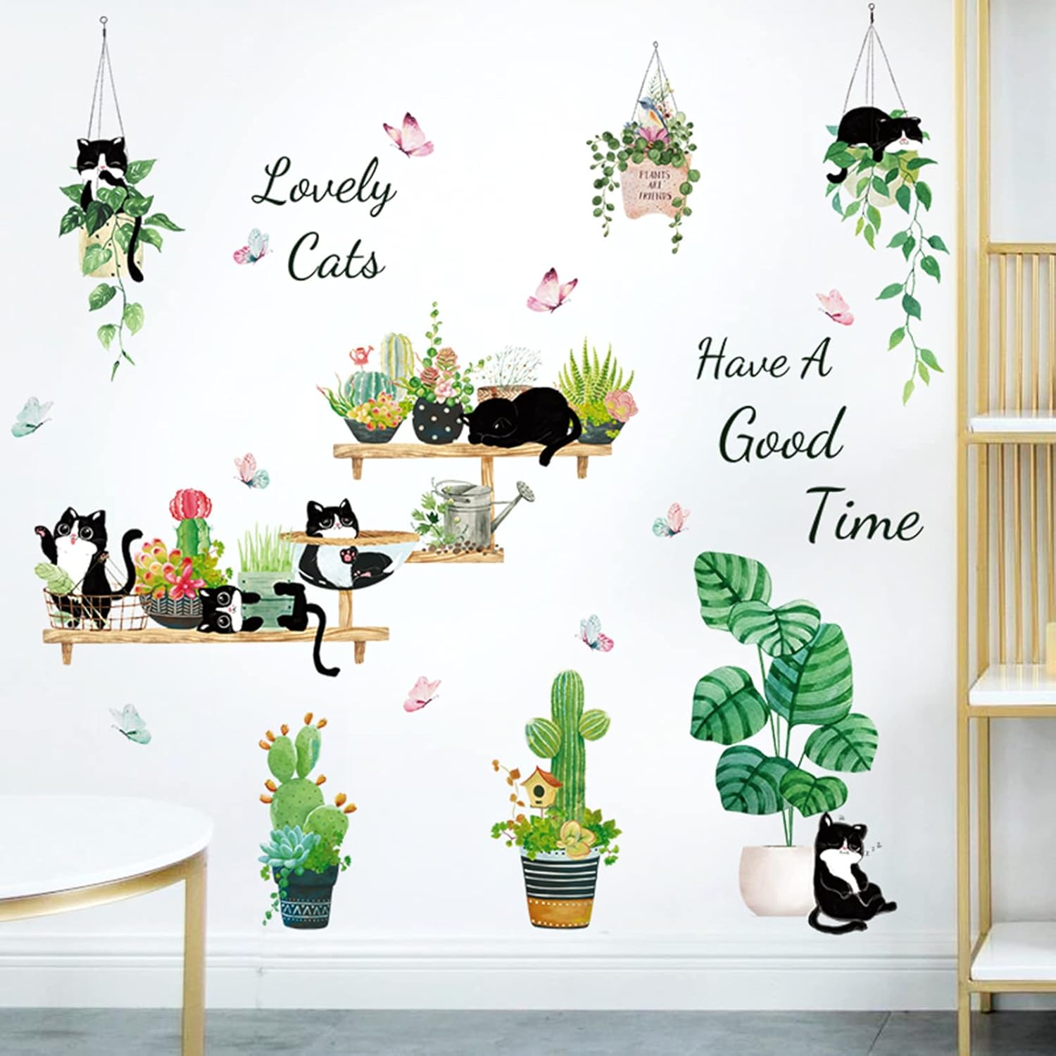 ウォールステッカー 猫 おしゃれ シールグリーン Decoration 壁 ウォール 3dステッカー Wall 壁紙シール 春 蝶 ウォールステッカー 猫 おしゃれ シールグリーン Decoration 壁 ウォール 3dステッカー Wall 壁紙シール 春 蝶