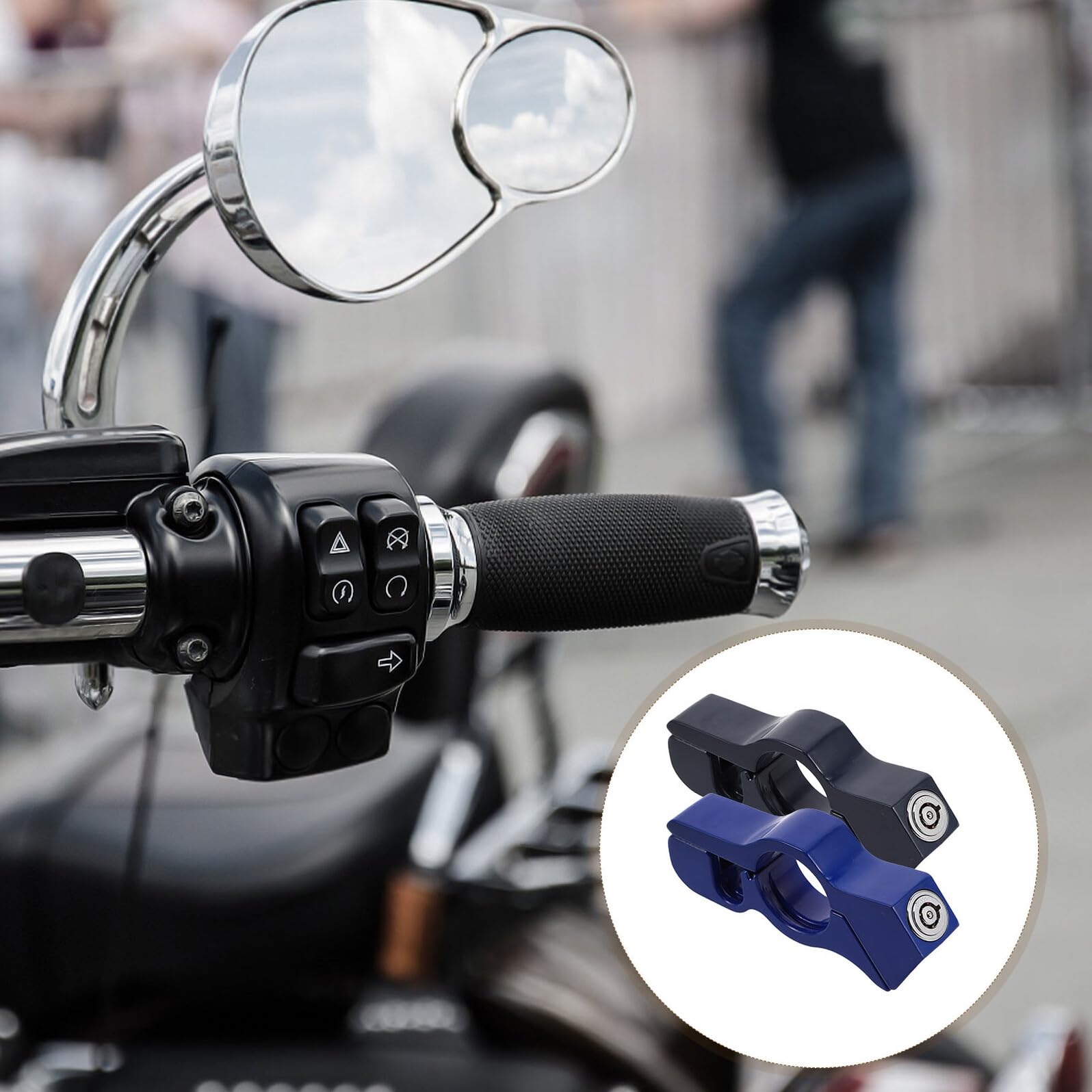 Candado Antirrobo para Manillar de Motocicleta 2 Piezas Bloqueo de Acelerador y Freno Delantero Aleación de Aluminio Resistente Compatible Scooters y Motos Eléctricas Color