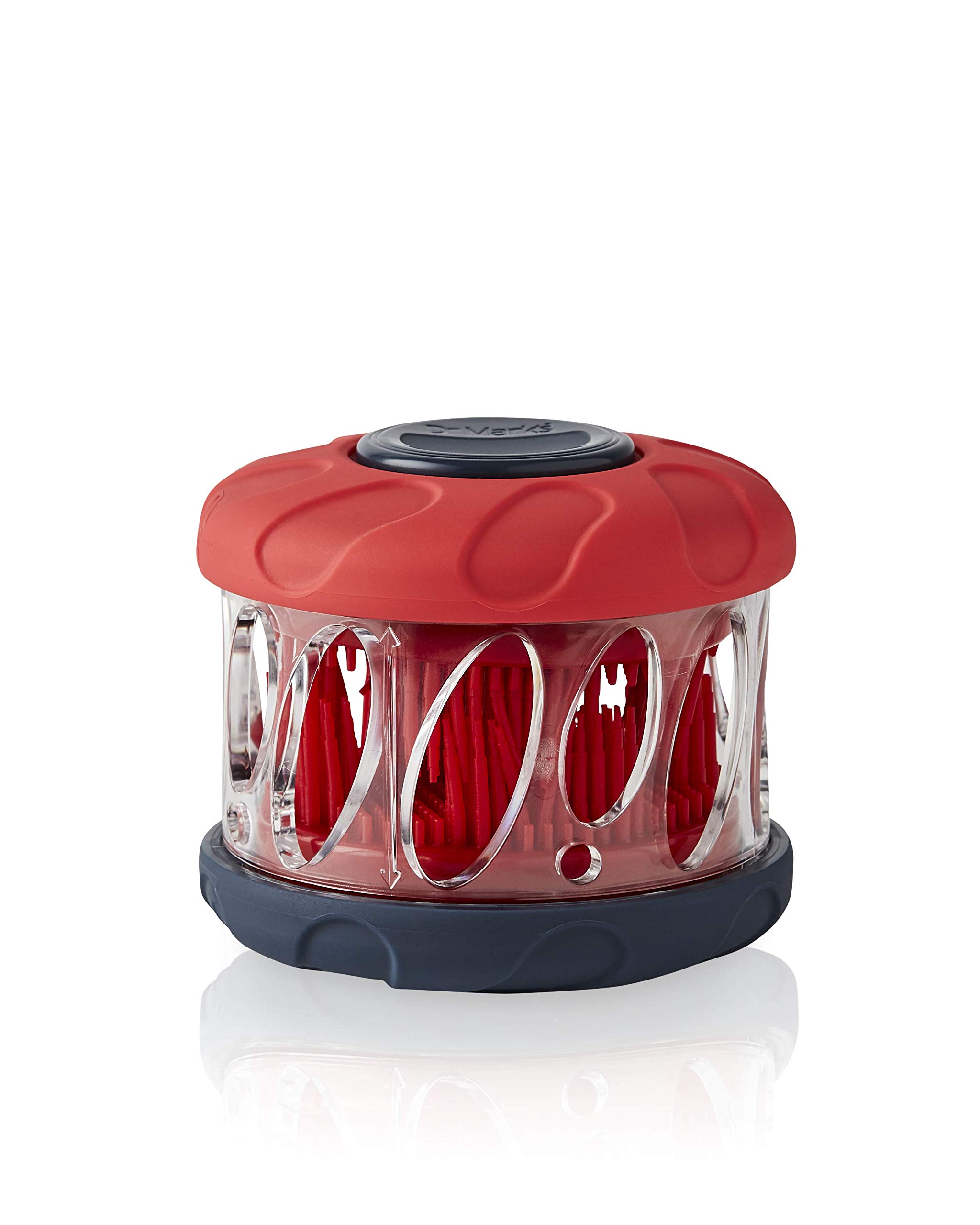 Dr Mark’s HyGenie Denture Washer Cleaning Device, Cleaner for Overnight Guard, Retainer, Invisalign, Aligner, Oral Appliance Brush and Storage (Red)