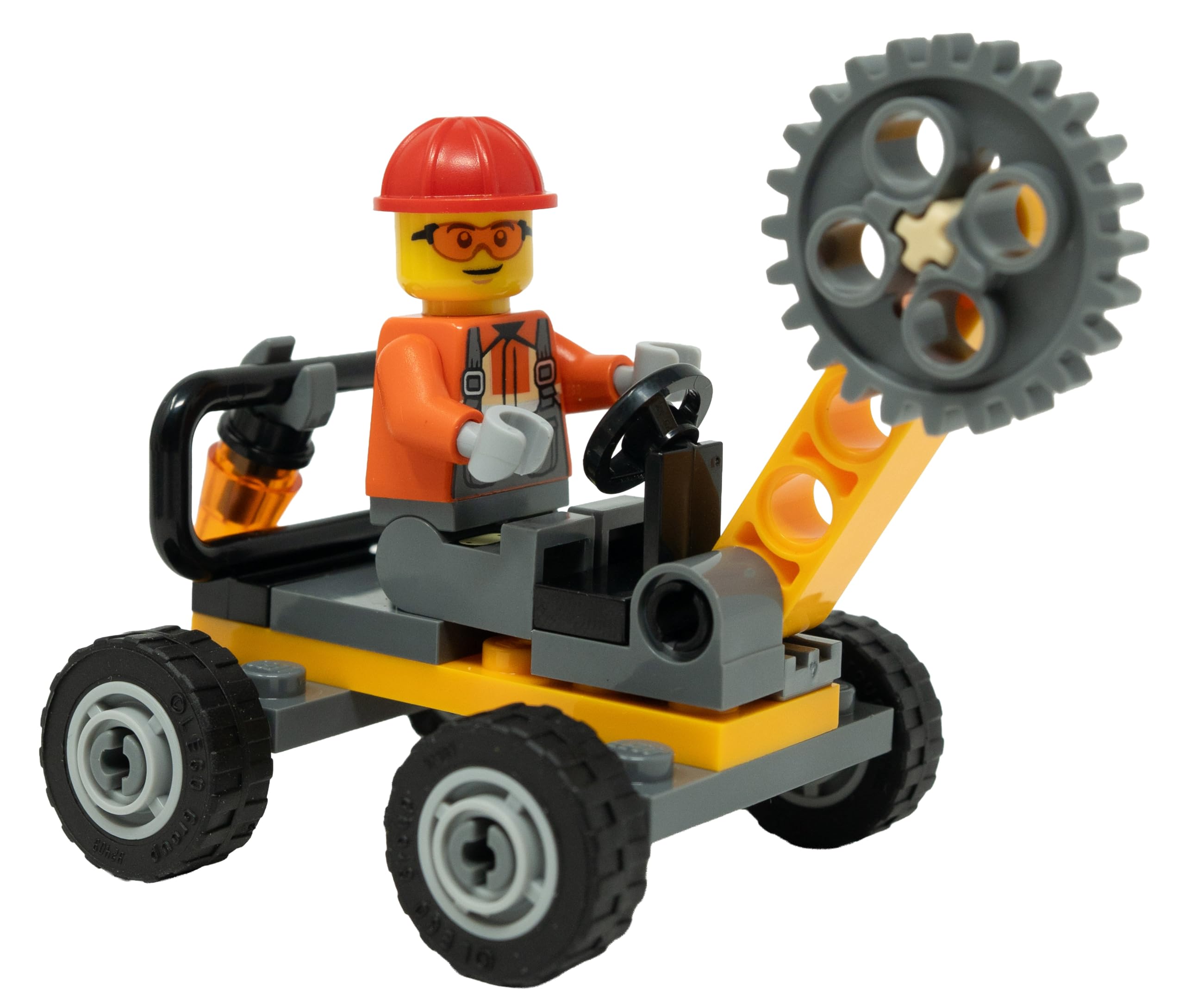 LEGO City Construction Worker Minifigure with Buzzsaw Vehicle