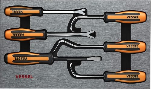VESSEL MEGADORA Juego de herramientas de extracción 6 piezas. 9706EVA (Juego de espuma EVA/cincel, clip y removedor de manguera)