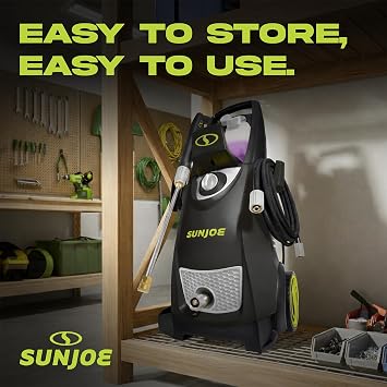 Sun Joe Pressure Washer, Electric Power Washer w/Extension Spray Wand and Hose, 2030 Max PSI (PWMA Rated)-Portable Cleaning & Washing Machine System for Patios, Decks & Sidewalks, SPX3000-PK1