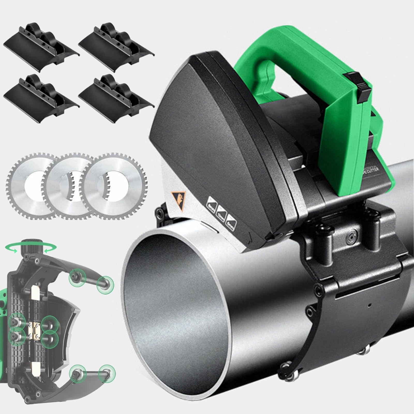 Automatyczna maszyna do cięcia rur, 1000 W, elektryczna obcinarka do rur ze stali nierdzewnej do miedzi, mosiądzu, PCW, ciężkich narzędzi hydraulicznych i DIY, odpowiednia do rur 15-220 mm