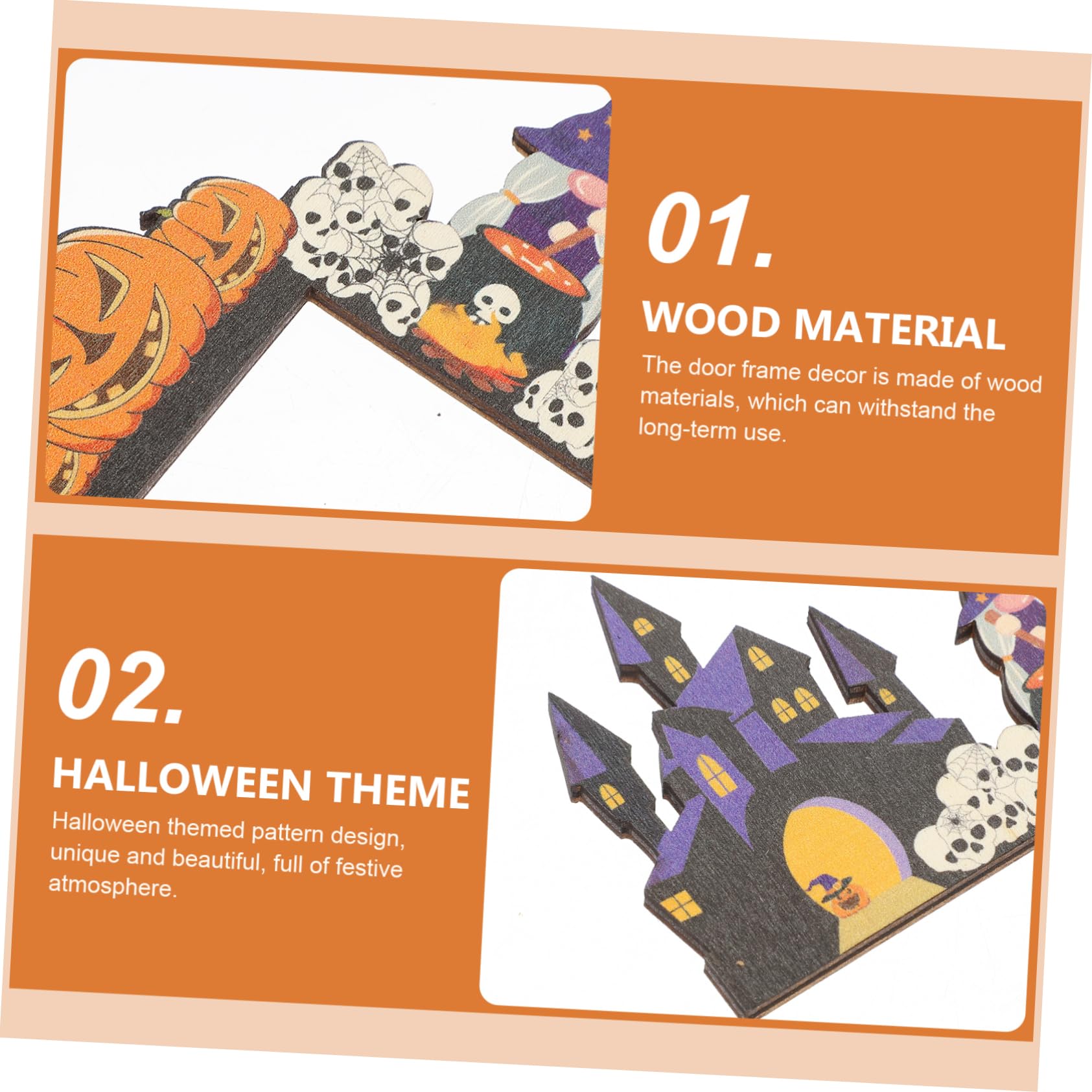 Cabilock 5 Set di Decorazioni per Cornici per Porte E Finestre di Halloween Ornamenti per Feste Materiale in Legno Sicuro Ornamenti Unici per La Casa Decorazioni Festive