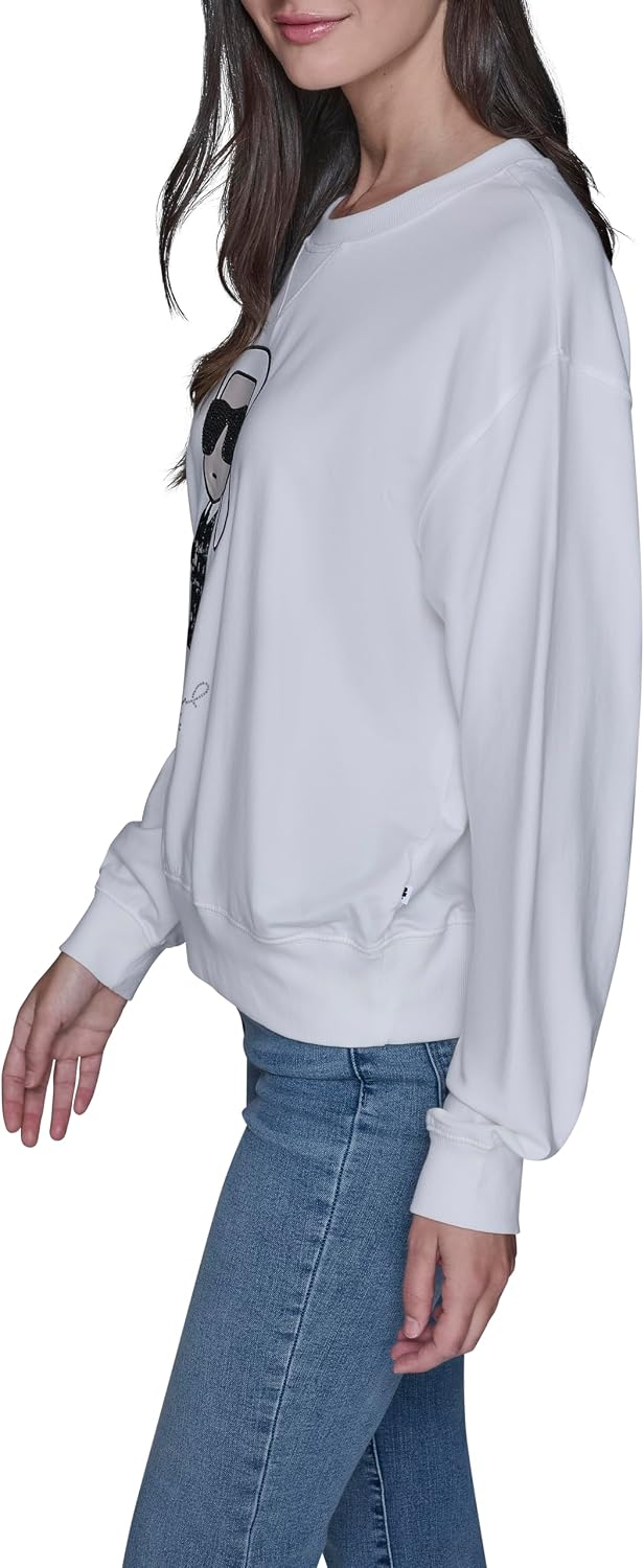 KARL LAGERFELD Women's Karl Logo French Terry Logo Sweatshirt