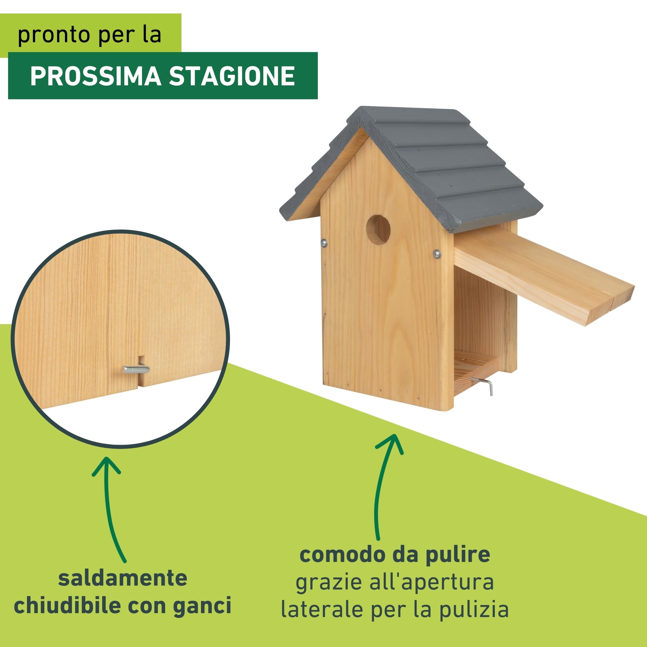 Windhager cassetta nido per uccelli Cosy, legno di pino massiccio, foro dingresso Ø 28 mm, casetta per uccelli, cassetta nido per cinciallegre, da appendere, resistente agli agenti atmosferici