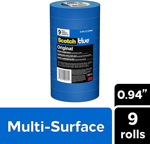 Miniatura 2 de ScotchBlue Original Multi-Surface Painters Tape, 1 Inch Wide (0.94 In. x 60 Yds), 9 Rolls, Blue Paint Tape Protects Surfaces and Removes Easily,