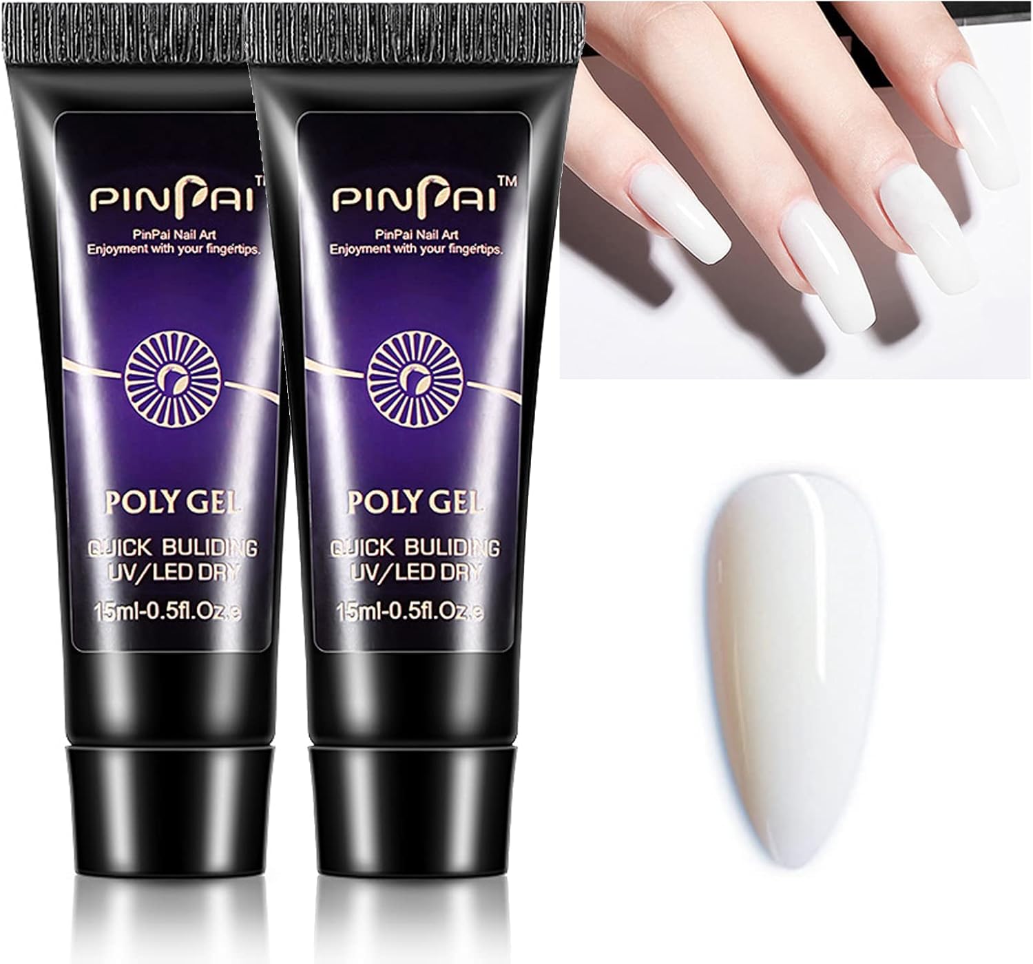 Nail Builder Gel Extension gel Polish, 2 Pcs White Bulider Gel French