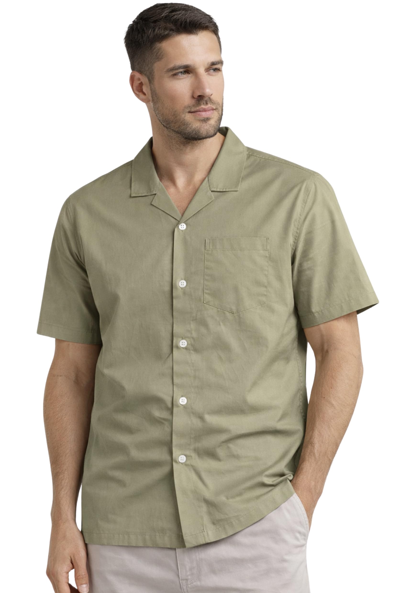 sane originals Men's Cotton Half Sleeve Cuban Collar Shirt for Men || Trendy Summer Shirts for Men in Poplin Cotton-picture-17