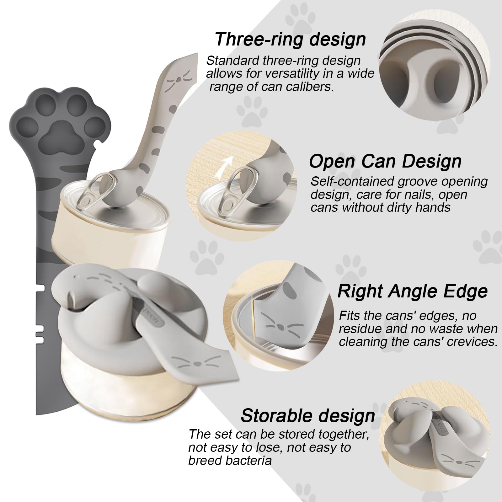 Coperchi in Silicone, Cucchiaio per Cibo Umido per Gatti/Apriscatole, Coperchi Silicone per Lattine di Cibo per Cani e Gatti, Mini Spatola per Alimenti in Scatola per Animali Domestici