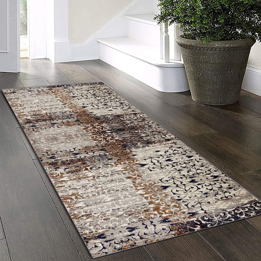 Paillasson de cuisine de grande largeur 80x300 cm marron tapis de sol lavable