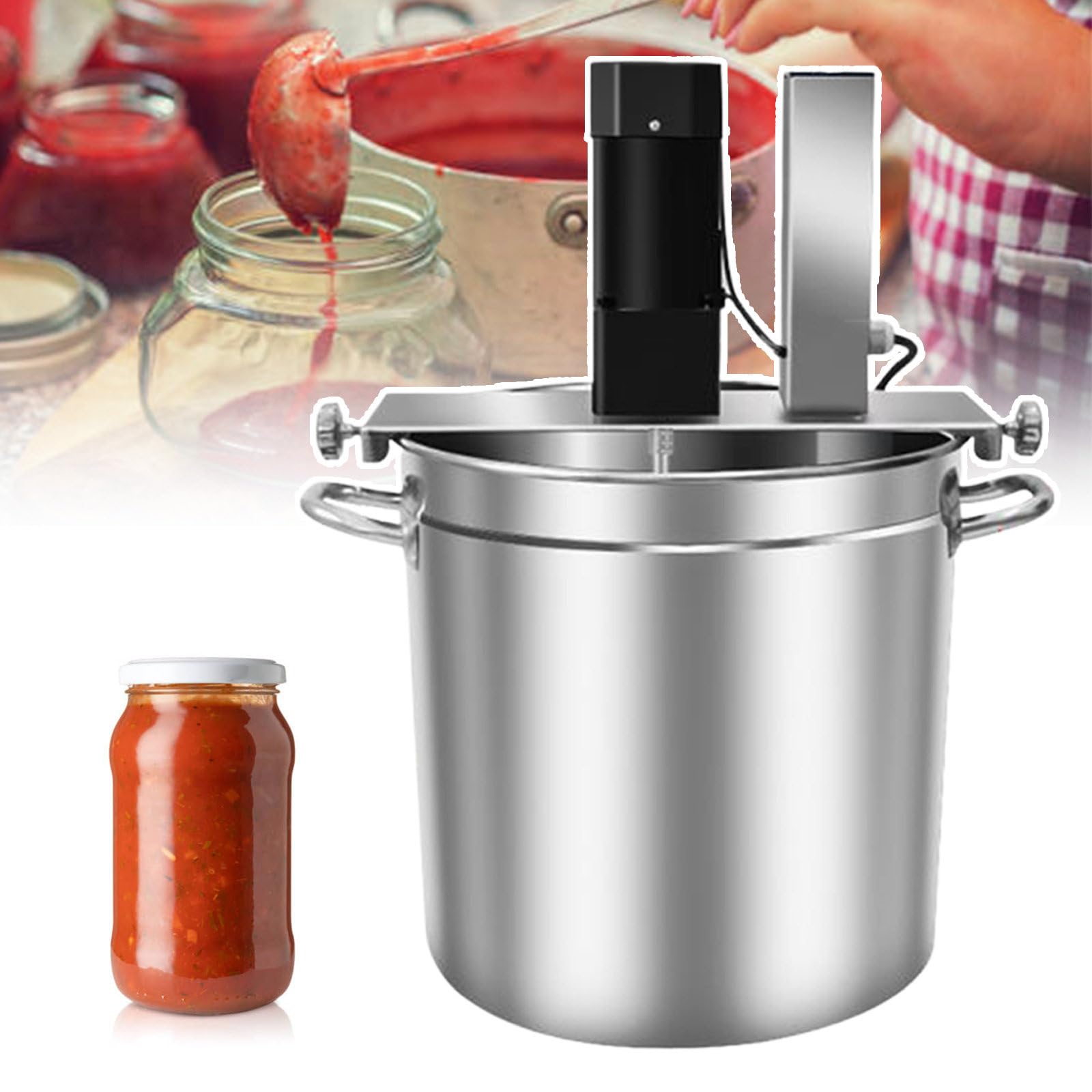 Mescolatore Elettrico Professionale per Marmellate - Macchina Automatica ad Alta capacità (20L/25L/40L/60L) per Salse e Confetture, velocità Regolabile con Raschiatura Fondo,40L