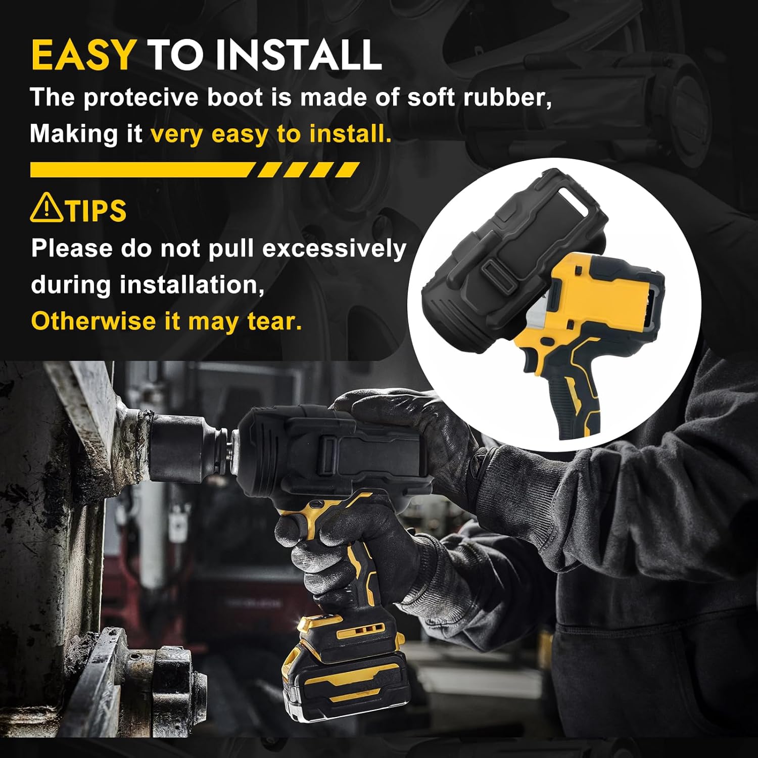 Upgraded DCF961 DCF964 Protective Rubber Boot for 20V MAX DCF961, DCF964, DCF961B, DCF964B, DCF961GP1 Compatible with Dewalt 1/2" and 3/4" Hog Ring High Torque Impact Wrench