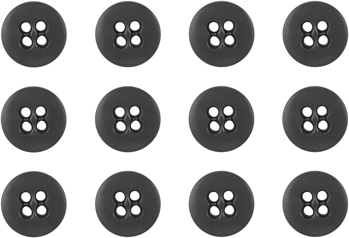 ButtonModeSuspender Brace Buttons Set Includes 1-Dozen Pants Buttons Measuring 17mm (slightly more than 5/8 Inch), Gray Dark, 12-Buttons, Gray Dark, 27L