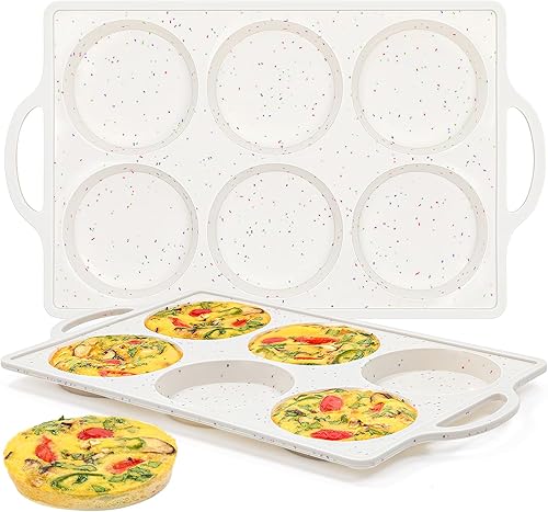 Miniatura 9 de FUNBAKY Molde de silicona para mini magdalenas, marco reforzado con metal, 24 tazas, antiadherente, moldes para mini cupcakes con asas, fáciles de