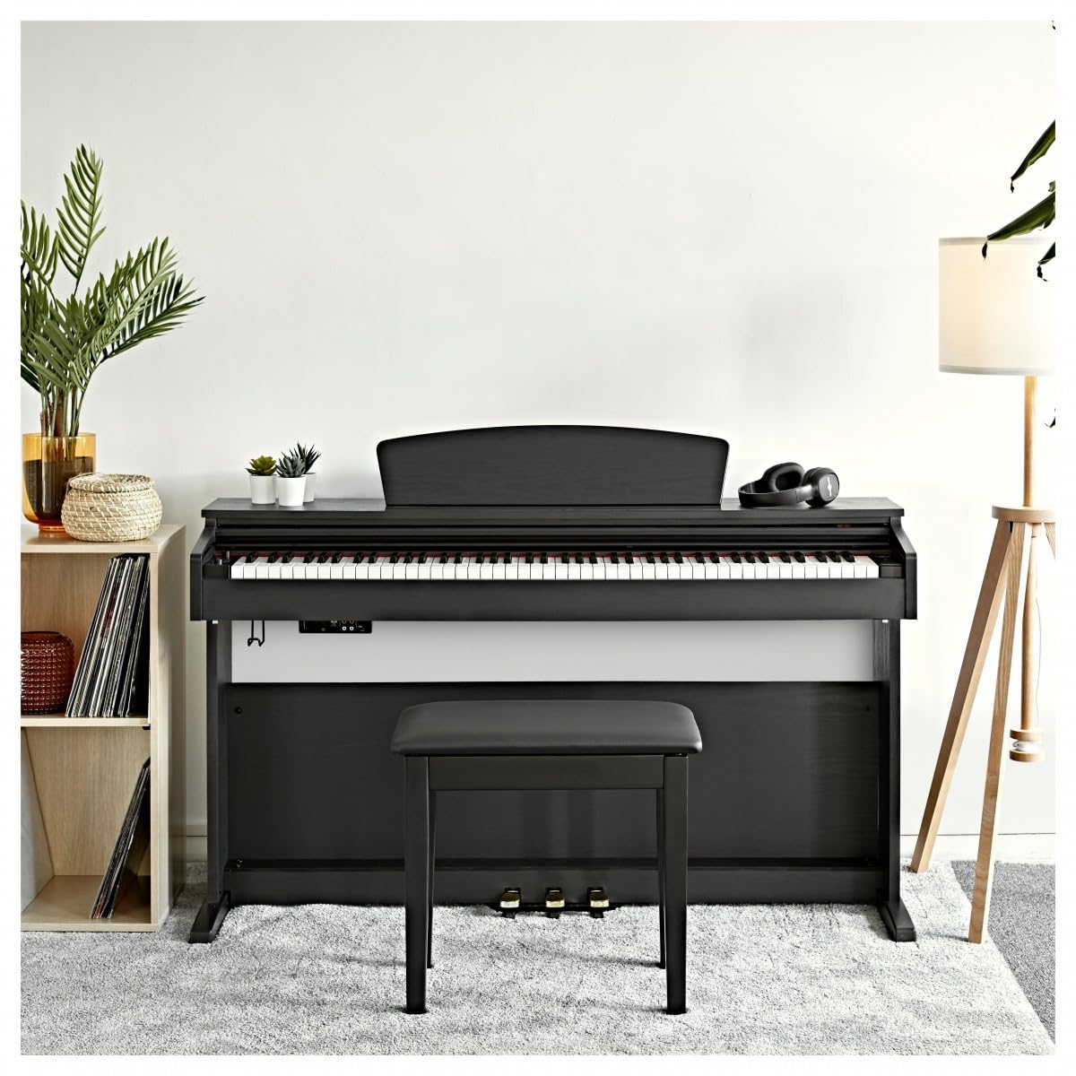 DP-10X Pianoforte Digitale di Gear4music + Pacchetto Accessori Nero Opaco | 88 tasti ad azione martelletto per un jeu espressivo, registrazione USB e memoria interna, metronomo e modalità apprendimento