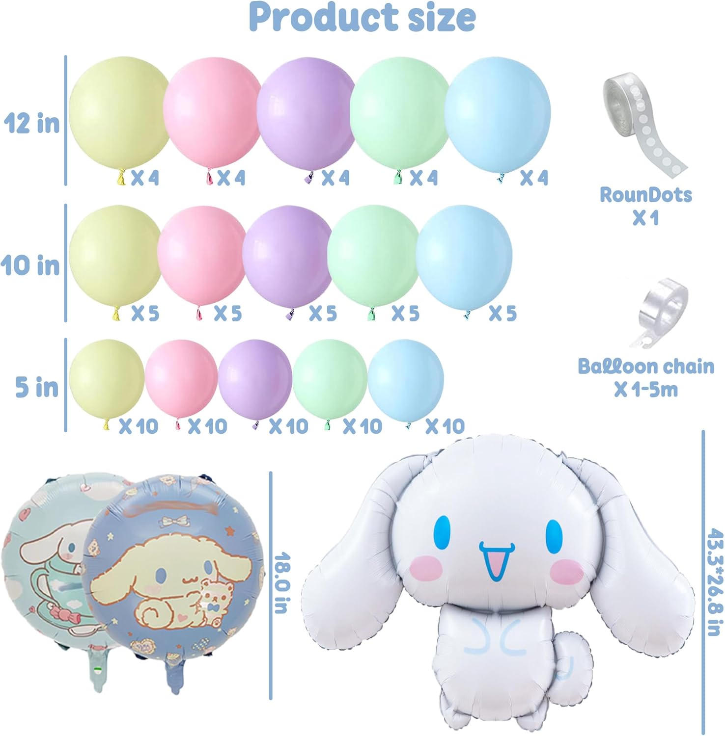 202 PCS Cute Birthday Party Supplies - Theme Balloon Arch Kit, Banner, Balloons, Backdrop, Tablecloth, Paper Tableware for Adult Theme Party Decorations