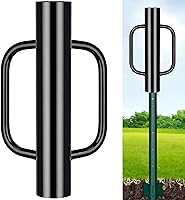 Vista 8 de Gtongoko Poste en T de 12 libras con asas, poste de valla resistente, para postes en T, canal U, poste de metal y poste de señal, herramienta
