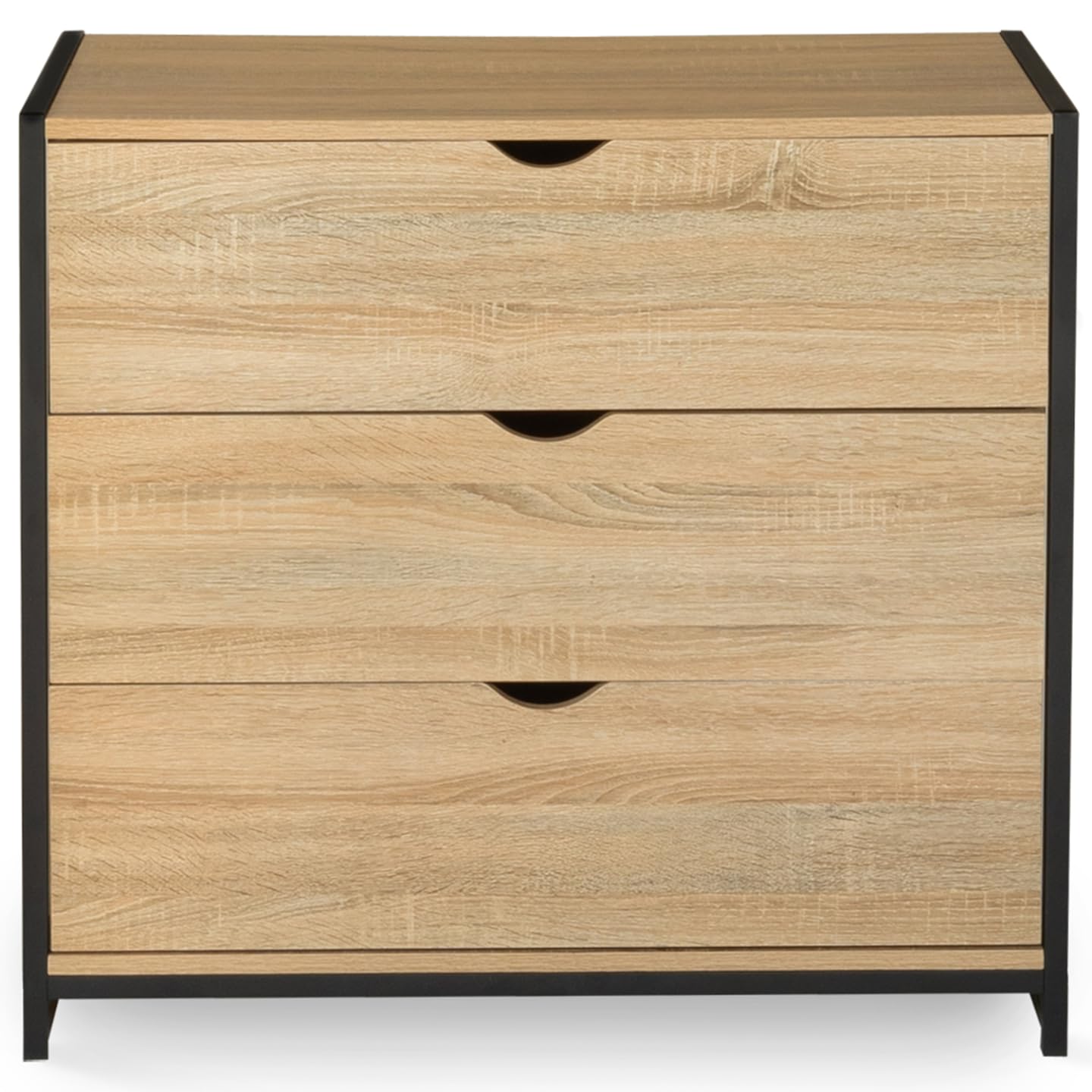 IDMarket - Commode 3 tiroirs Detroit 80 cm Design Industriel