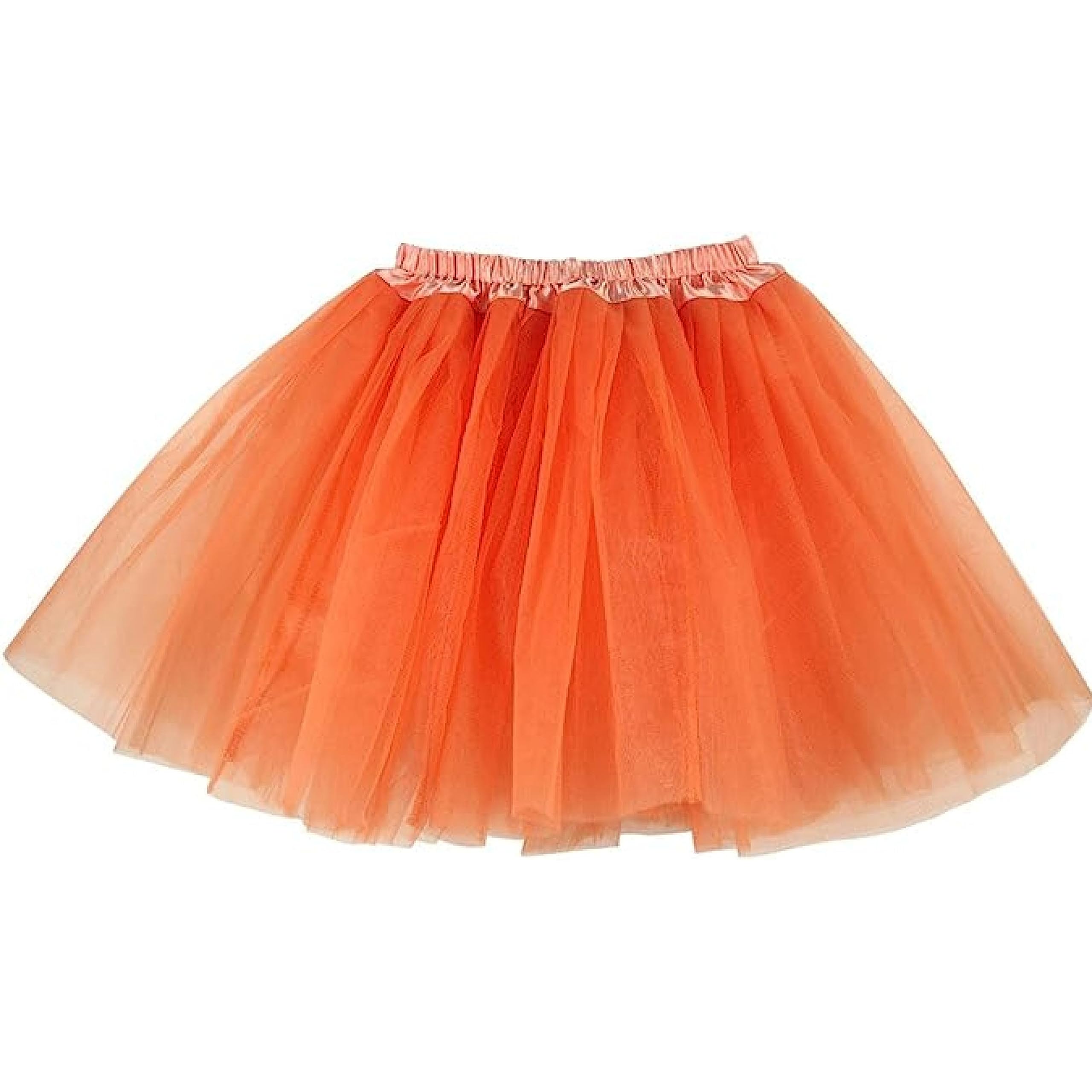 Lizzy Kids 3-Layered Tutu Skirt for Girls – Fancy Dress, Ballet, Dance, Halloween & Birthday Costume | Soft Tulle Fabric with Elastic Waistband (UK, Age, 9 Years, 10 Years, Regular, Orange)