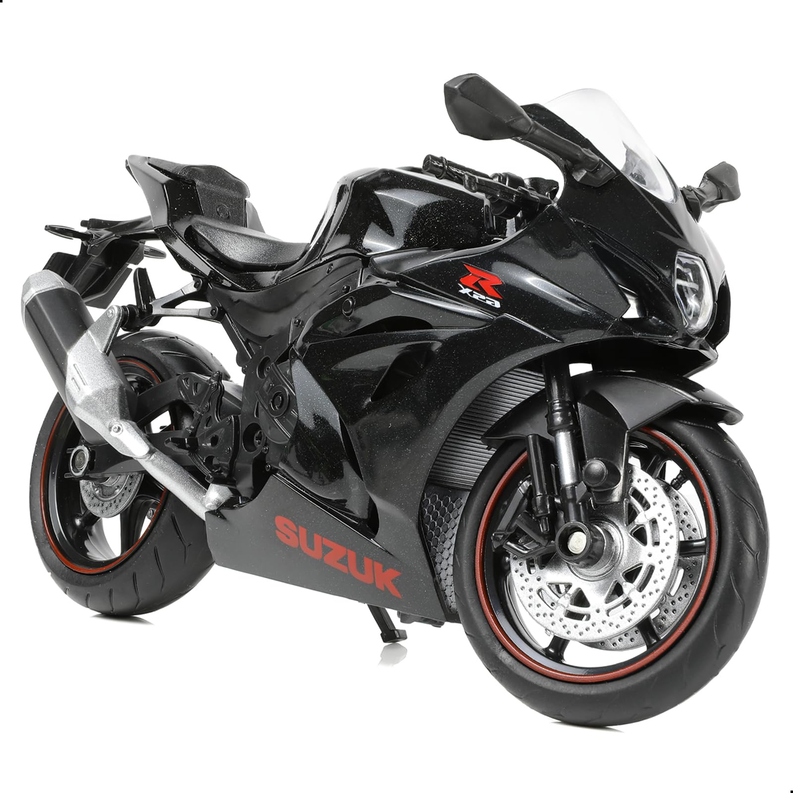 Motorrad Spielzeug für Kinder 1:12, Legierung Mini Motorcycle Modell Kompatibel für Suzuki GSX R1000R Motorrad Miniatur Nachbildung Geburtstag Geschenke für Motorradmodell Fans -Black