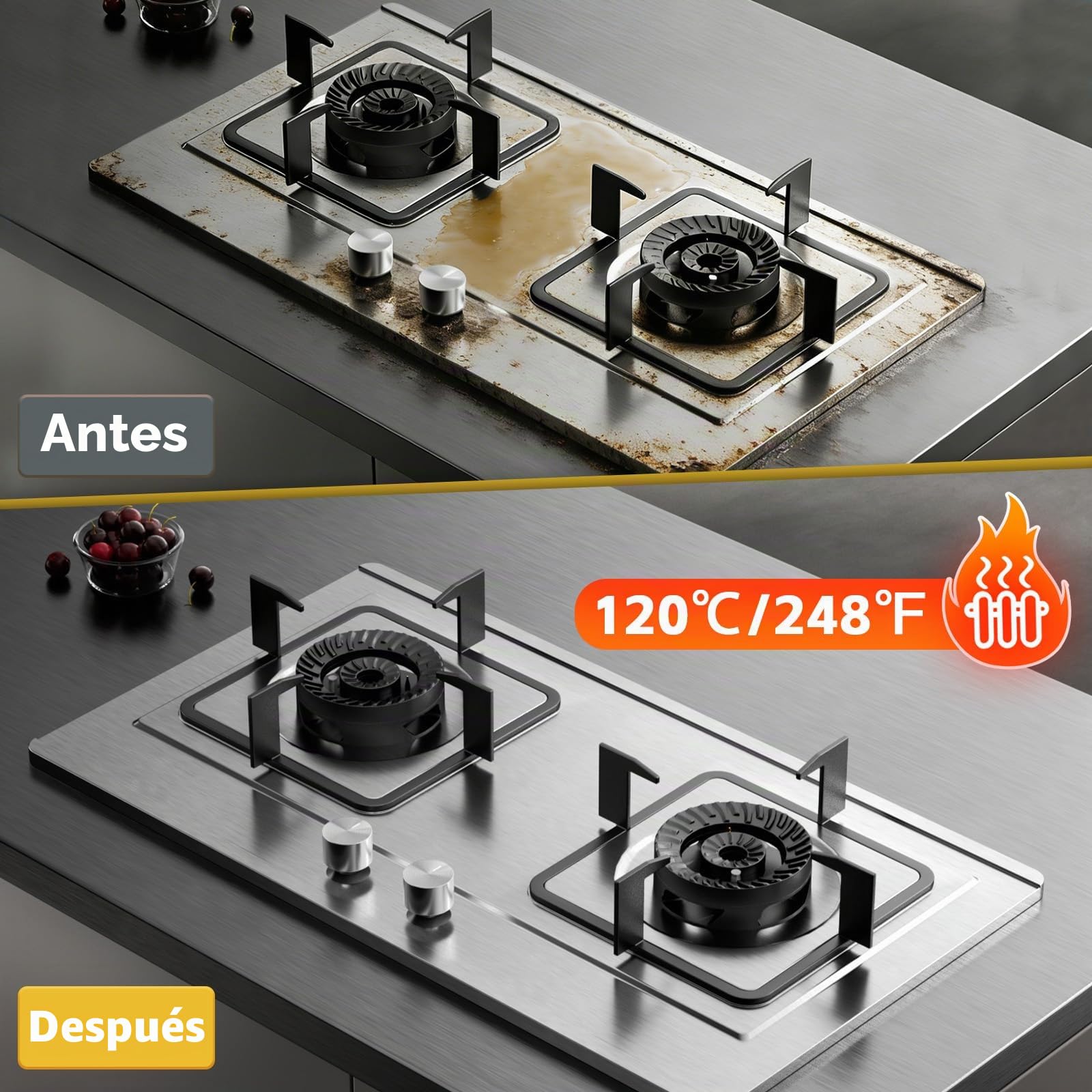 Limpiadores a Vapor Portátiles de Alta Temperatura y Presión de 2500 W | Ajustable 6 Niveles 1700ml, Para Hogar Cocina Baño Coche Suelos Muebles