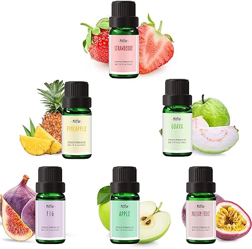 Miniatura 7 de MitFlor - Aceites esenciales de frutas, aceite aromático prémium para hacer jabón de velas, 0.3 x 0.3 fl oz, difusor refrescante de verano, aromas
