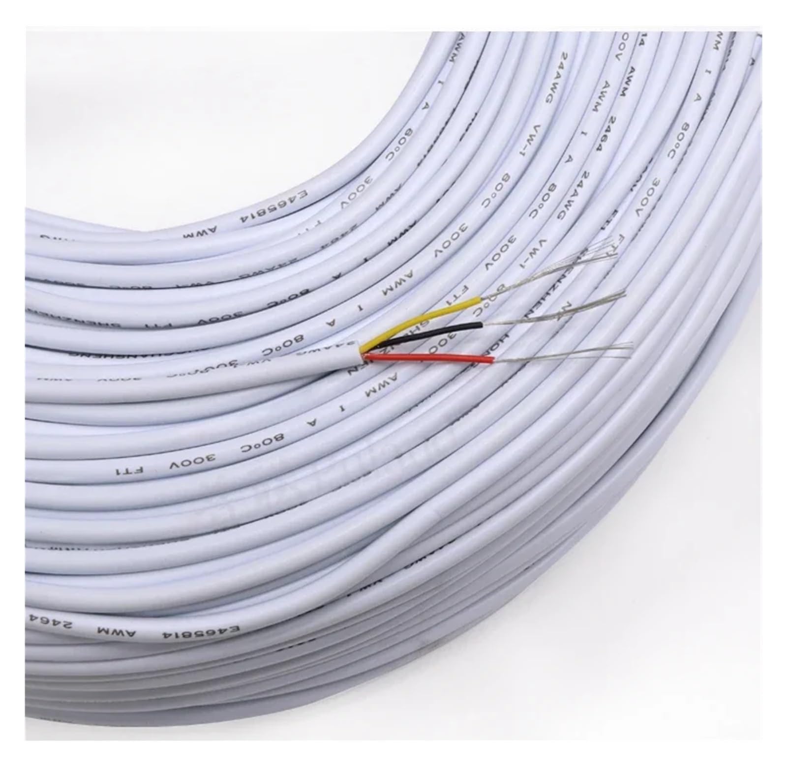 2/5/10M 28AWG UL2464 Cavo inguainato Canale Audio Linea 2 3 4 5 6 7 8 9 10 Core Cavo in Rame Isolato Cavo di Controllo del Segnale (Color : White, Size : 2 Meters_2 CORES