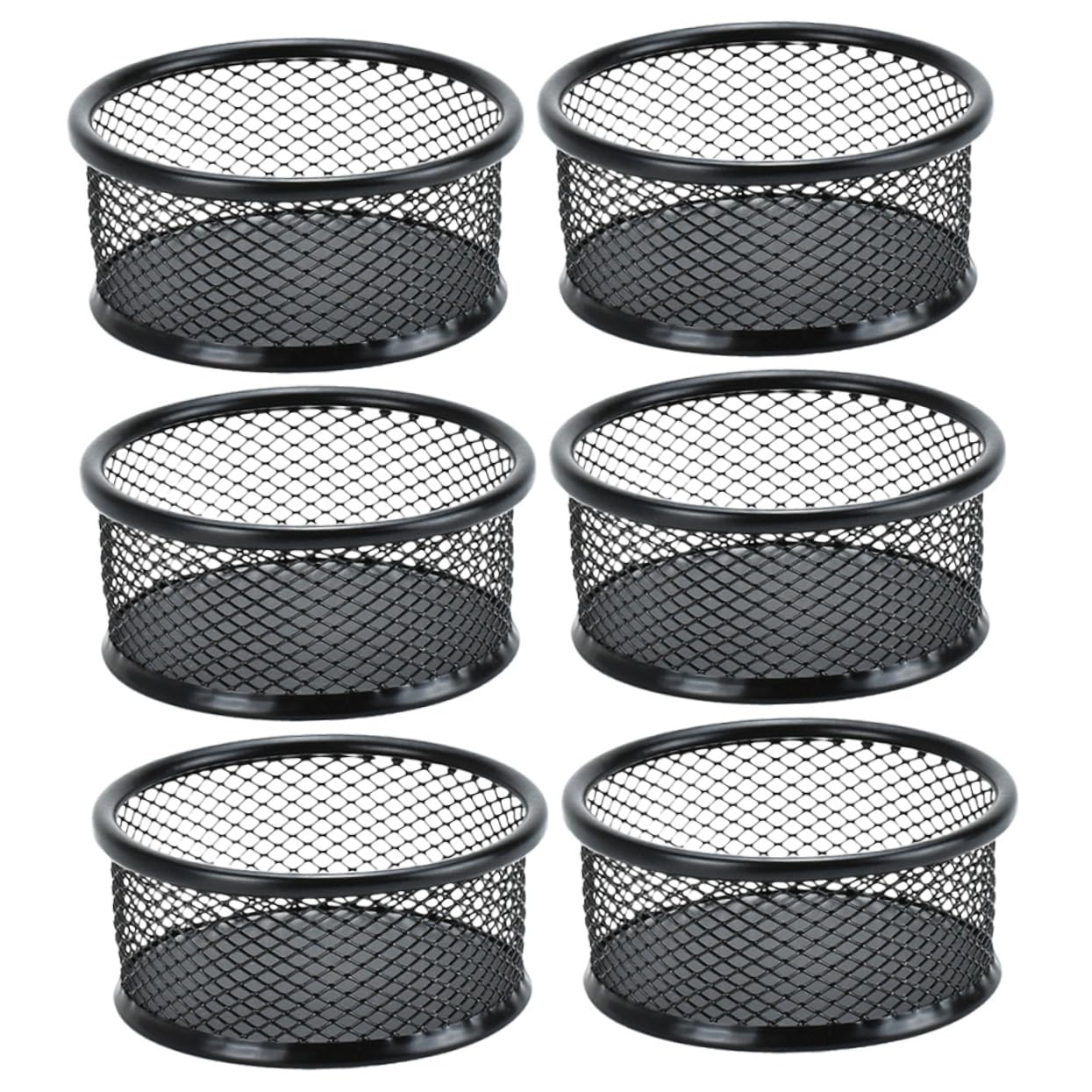 ERINGOGO 6-piece Metal Mesh Paper Clip Storage Bucket for Desk Office School Container Organizer Paper Clip Holder