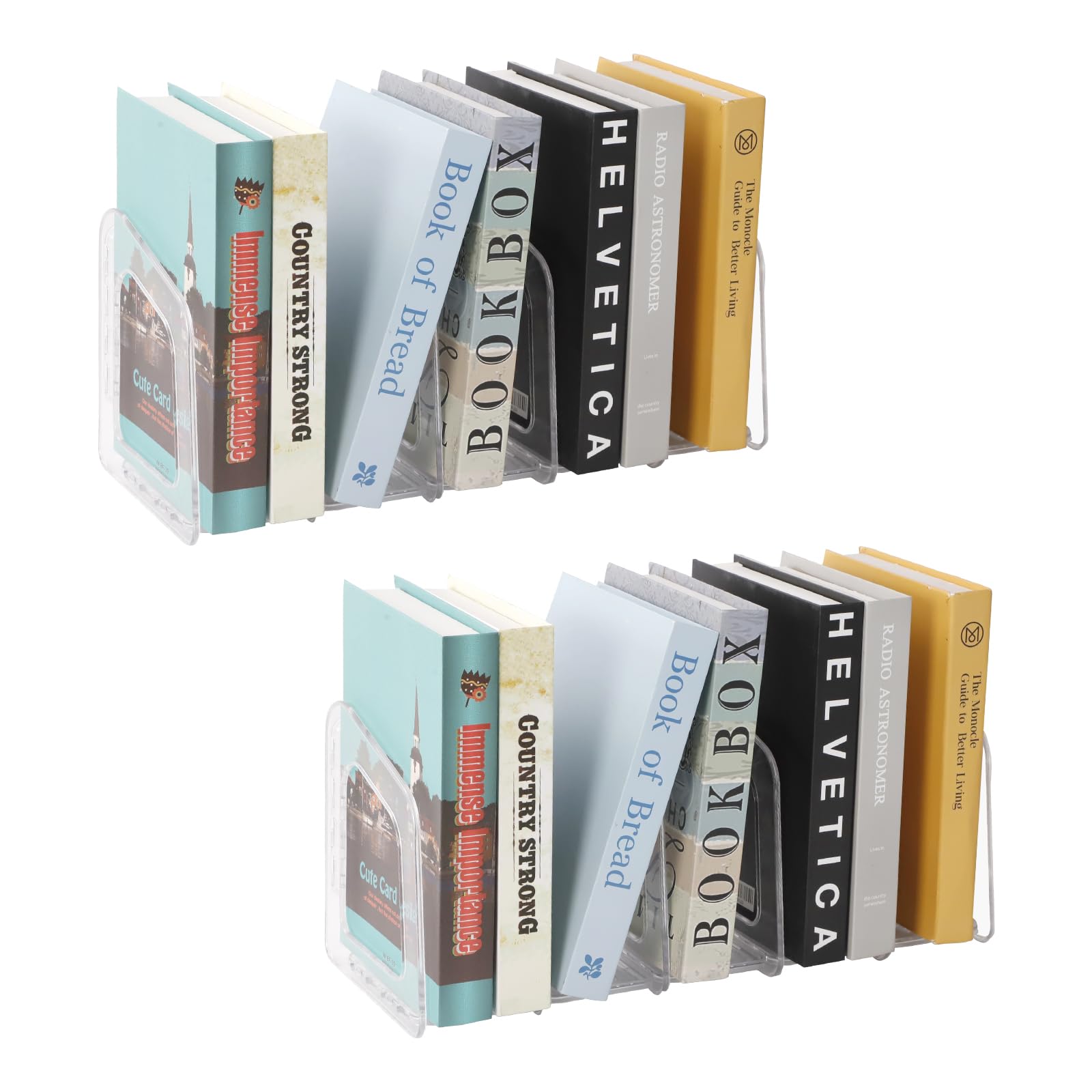 BOJVESH Acrylic Magazine File Holders, Vertical File Sorter Book Holder, Magazine Rack Bin Desk File Organiser for Books, Documents, Binders, Envelopes Home Office (2)