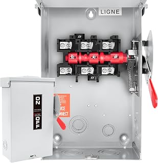 MUJURUR 60 Amp 3-Pole Non-Fusible Disconnect Switch - NEMA 3R Rainproof, Galvanized Steel, Anti-Rust, 10-Year Warranty