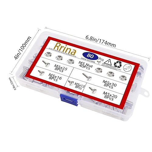 Miniatura 4 de Kit surtido de 80 piezas de tuerca de tornillo deslizante con ranura en T de cabeza de martillo, para perfil de aluminio estándar europeo (serie
