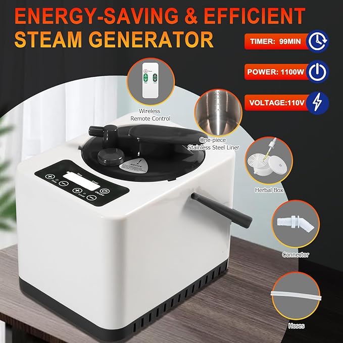 Sauna portátil Smartmak con luz roja infrarroja 660nm y vapor miniatura 5